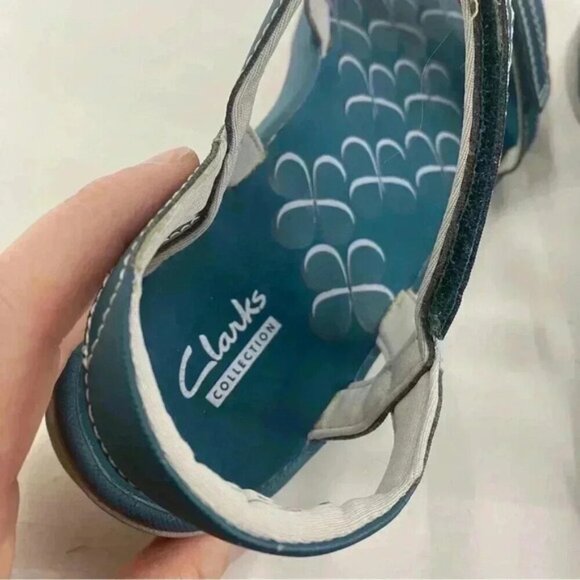 Clark’s Collection Blue and Gray Adjustable Sandals Women’s Size 8M - Picture 9 of 10